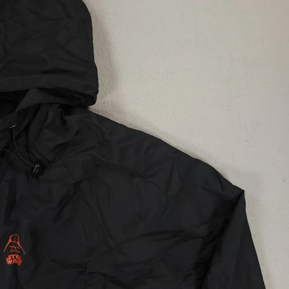 Disney Parks Star Wars Darth Vader Black Rain Zip Windbreaker Hoodie Jacket L - Picture 11 of 13